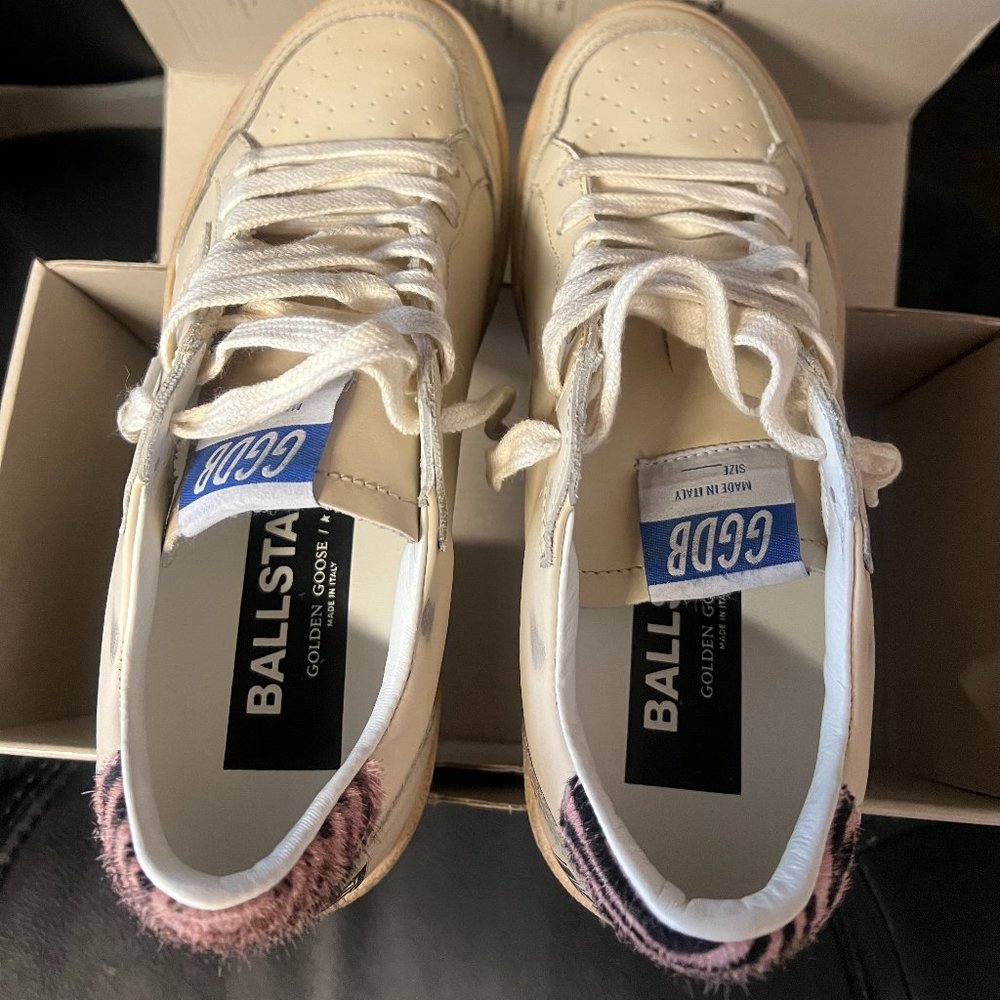 Golden Goose Ball Star LTD Sneakers In Ivory Size-7.5 NEW - Picture 5 of 9